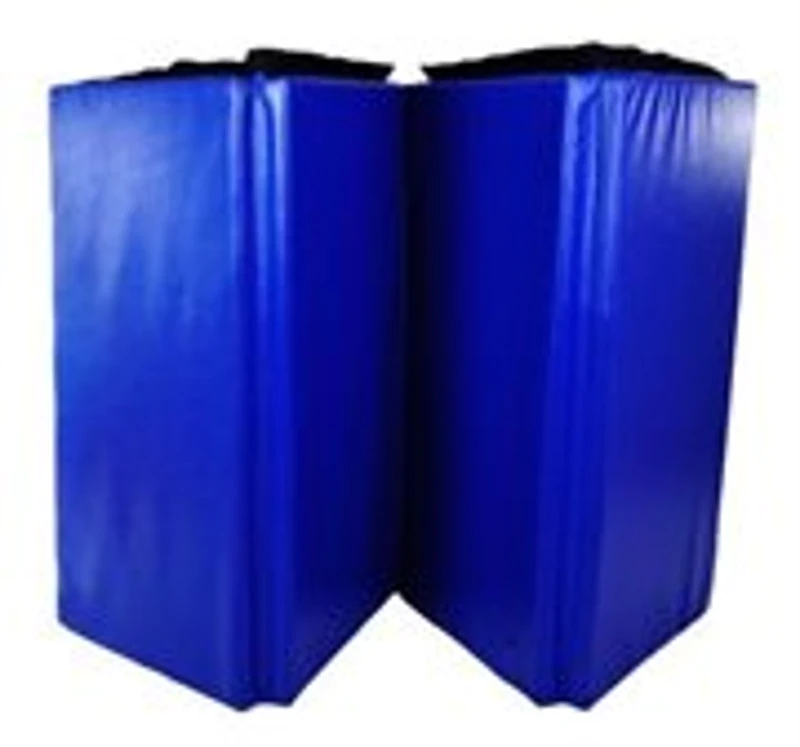 HOMCOM Tappetino Fitness Pieghevole con 4 Pannelli in EPE e Rivestimento in Ecopelle Antiscivolo, 245 x 115 x 5 cm, Blu