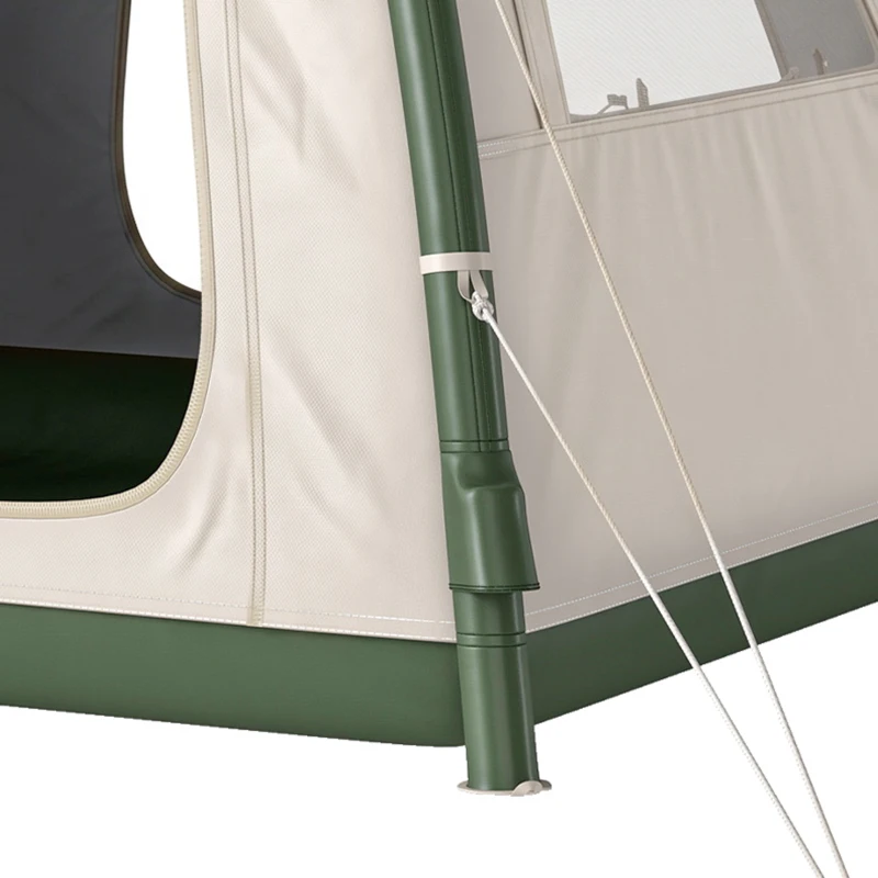 Outsunny Inflatable Camping Tent with Rainfly, 2-3 Man Air Tent 3000mm Waterproof Blow Up Tents, Beige