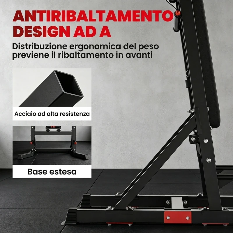 HOMCOM Power Tower Stazione per Allenamento Pieghevole e Multiuso con Barra Trazioni e Sedia Romana, 108x178x202-238cm