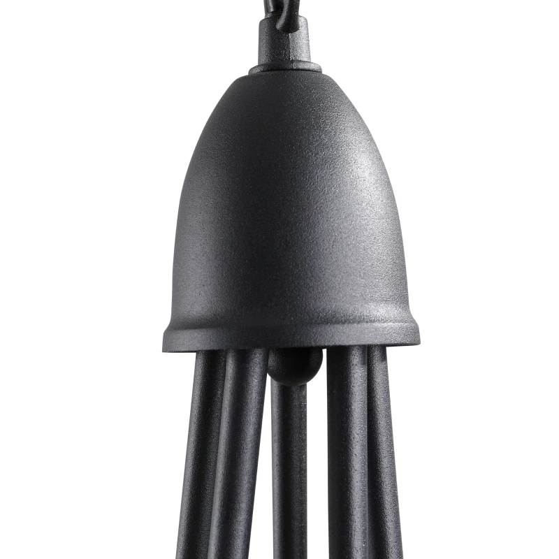 HOMCOM Lustre suspension style néo-rétro 5 chandeliers 40 W max. 230 V longueur câble réglable dim. Ø58 x 45H cm métal noir