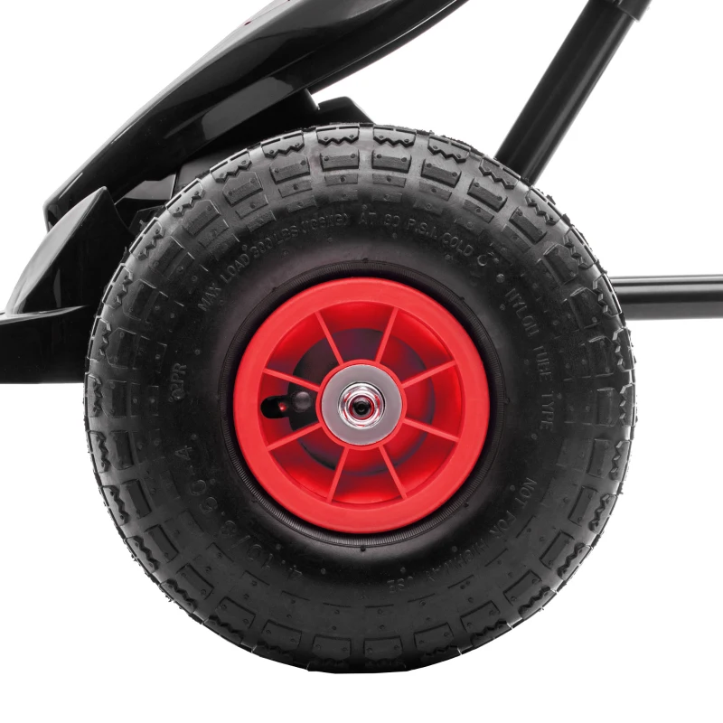 HOMCOM Kart a Pedais para Crianças 5-12 Anos com Assento Ajustável Pneus Insufláveis Amortecimento e Travão de Mão 121x58x61cm Vermelho