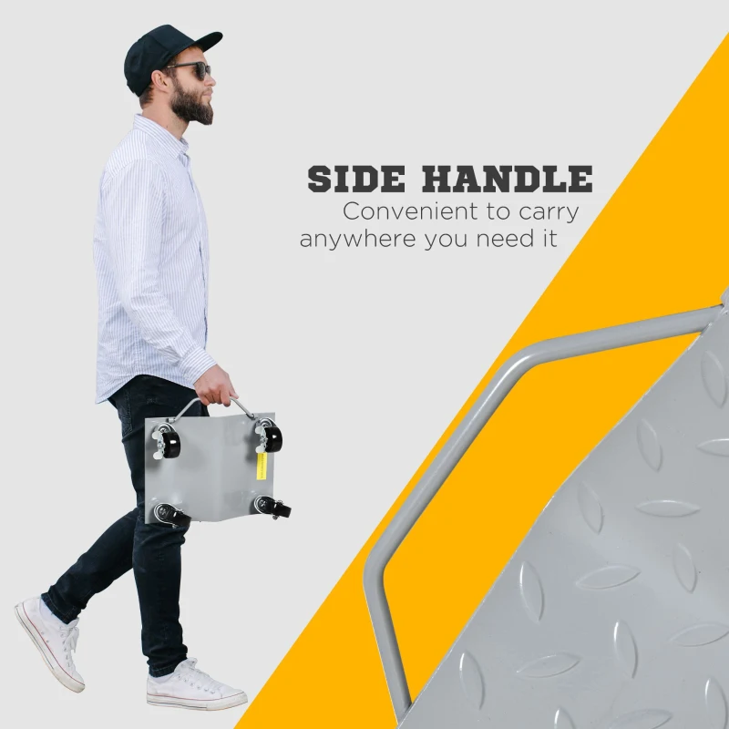 DURHAND manoeuvreerkrikken 2 stuks manoeuvreerhulp bandenwisselkrik met 4 rollen voor auto's grijs 40,5 l x 30 b x 13,5 h cm | Aosom.de