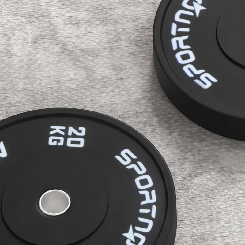 SPORTNOW Set di 2 Dischi Palestra da 20kg per Bilanciere e Manubri con Attacco Ø5cm, Nero
