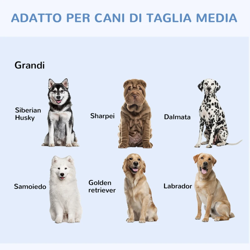 PawHut Gabbia per Animali Domestici in Acciaio Pieghevole con Maniglia Superiore e Doppia Apertura, 121x77x82 cm