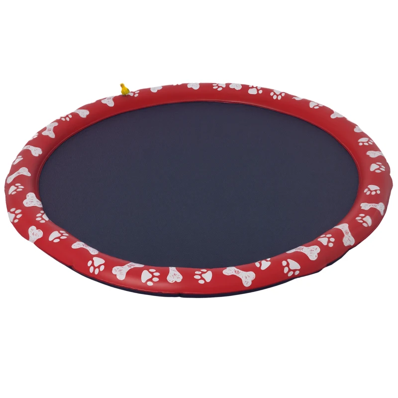 PawHut Hondenpoel, water-speelpoel, antislip, stevig, diervriendelijk, Ø170 cm, Rood