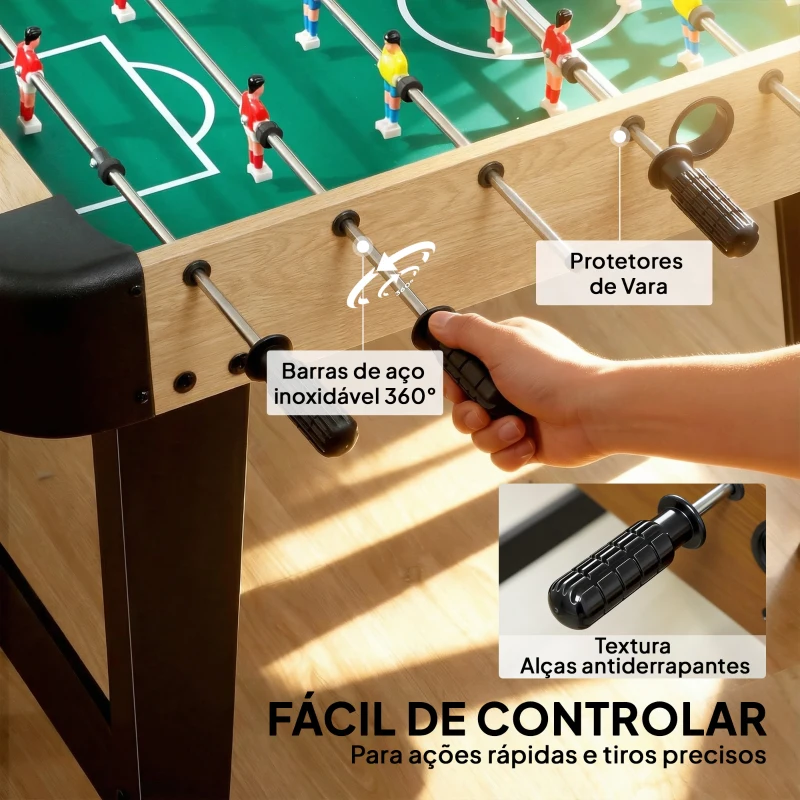SPORTNOW Mesa de Matraquilhos de 92 cm com 22 Jogadores 2 Bolas Marcadores Manuais Pegas Antiderrapantes Madeira