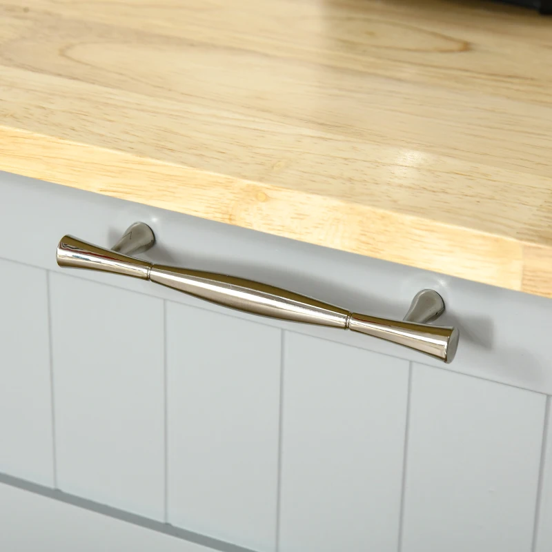 HOMCOM Carro de Cocina con Ruedas Isla de Cocina con 2 Cajones y Barra para Colgar para Comedor 121x46x91 cm Gris