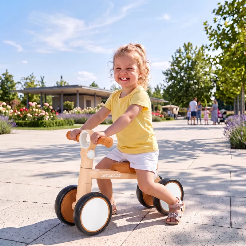 AIYAPLAY Balance Bike, Lightweight Baby Balance Bike with Foldable Design, Adjustable Seat, No Pedal for 1–2 Years, Pink