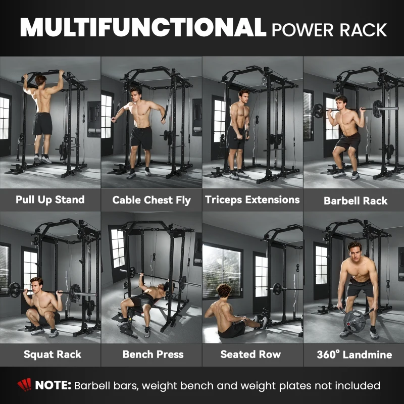 SPORTNOW Cable Crossover Machine, with Lat-Pull Down System