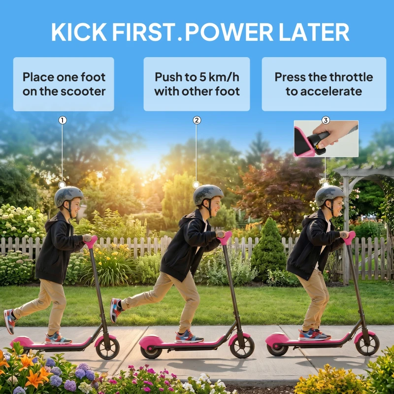 SPORTNOW Electric Scooter for Kids, with LED Display, Pink