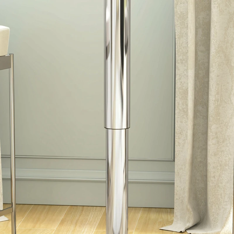 HOMCOM Masă de Bar Rotundă Ø63 cm, Reglabilă pe Înălțime 67-93 cm, cu Structură Metalică și Blat Rotativ 360°, Albă