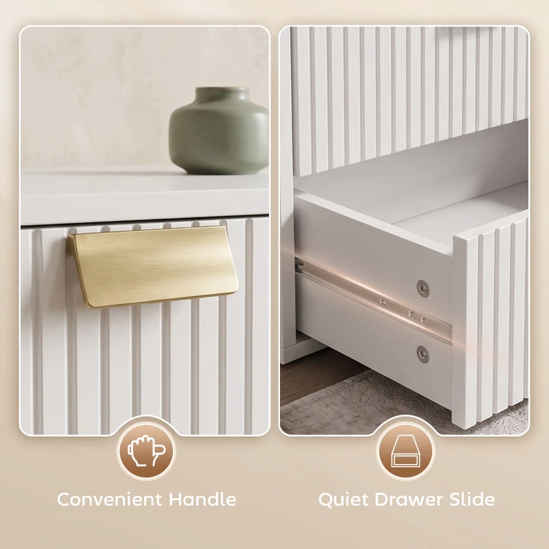 HOMCOM Modern Floating Nightstands Set of 2, Wall Mounted Bedside Tables with 2 Drawers, White