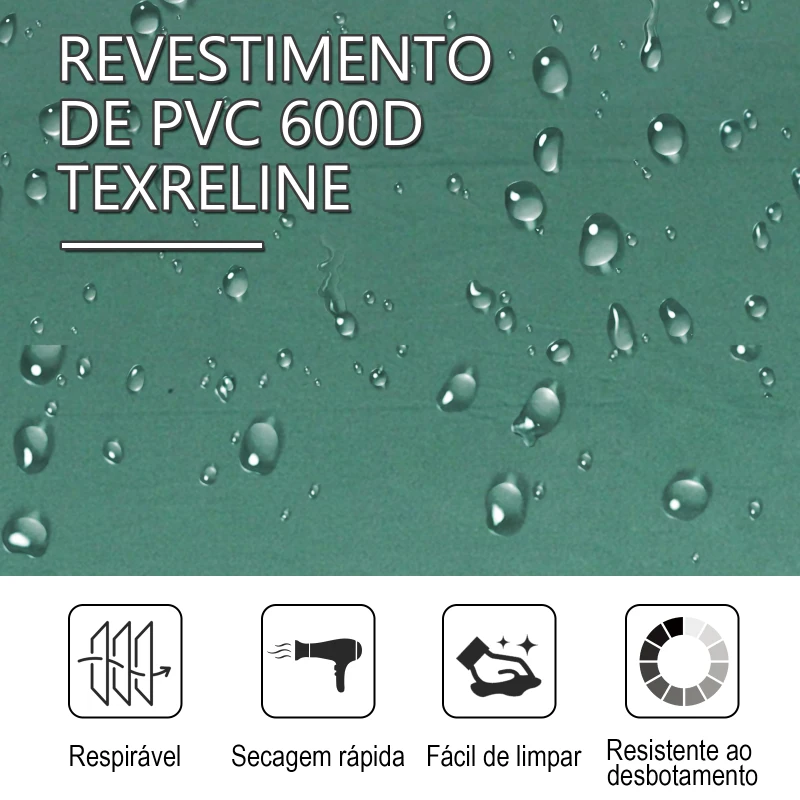 Outsunny Cama Dobrável de Campismo em Tela Oxford 600D com Estrutura Metálica Suporta até 136 kg para Praia e Caminhadas 193x64x40 cm Verde