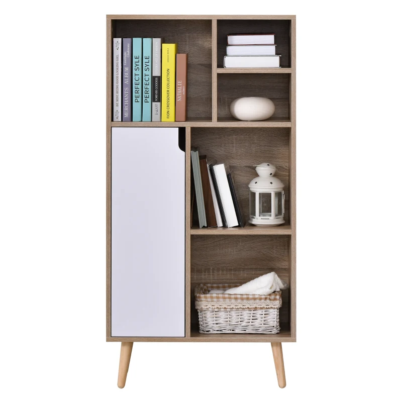 HOMCOM boekenplank dressoir keukenkast kubuskast 5 opbergvakken 1 kast