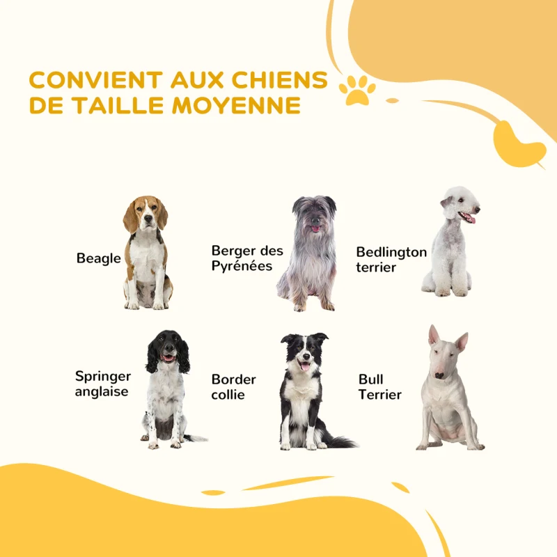 PawHut Barrière pour chien en acier à 3 panneaux pliante double verrouillage et porte intégrée pour porte et escalier blanc