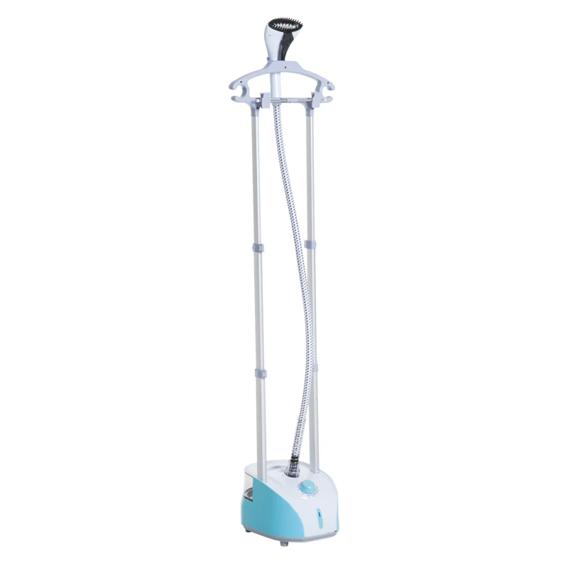 HOMCOM kledingstomer stoomborstel 1800 W stoomstrijkijzer verticaal stoomstation 2 l blauw