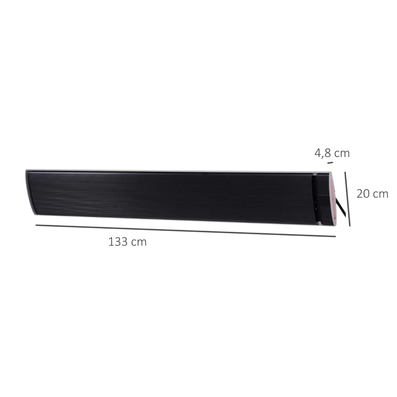Outsunny Buitenverwarming 2400 W straalkachel kachel wandmontage tuinterras alu