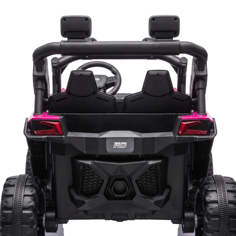 AIYAPLAY 24V 2 Seater Ride On Truck Car for Big Kids with Remote Control, Dual Motors, 4-Wheel Suspension for Ages 3-8, Pink