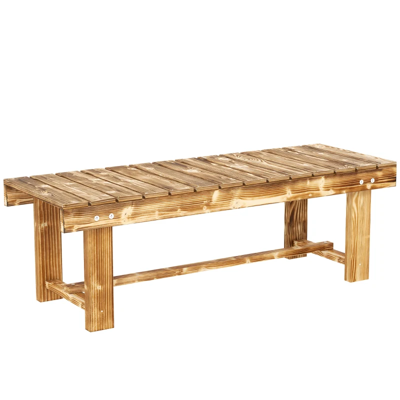 Outsunny Tuinbank, zitbank, geschikt voor 2 personen, met een rustieke uitstraling Afmetingen: 110 x 38 x 35 cm Kleur: donkerbruin(m-10)