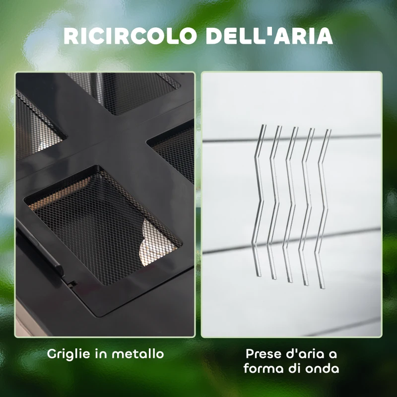 PawHut Terrario per Tartarughe di Terra e Rettili con Termometro 18-34℃, 60x40x40.5 cm, Nero