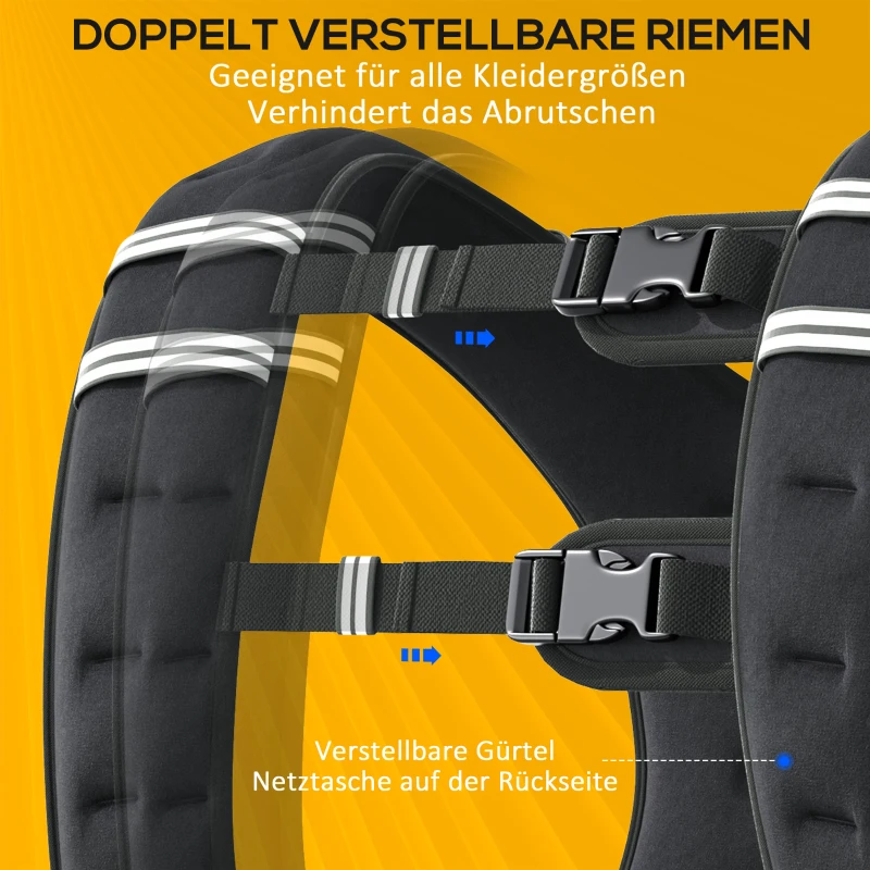 HOMCOM Gewichtsweste10 KG Laufweste Damen Herren für Muskelaufbau Krafttraining, Laufen, Fitness, Cross Training