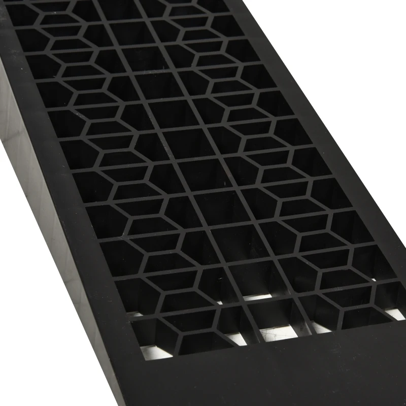 HOMCOM 2 oprijplaten, drempeloprit, oprijplaat, rubberen oprijplaten, PP, zwart, 70 x 20 x 8 cm 70x20x8 | Aosom.de