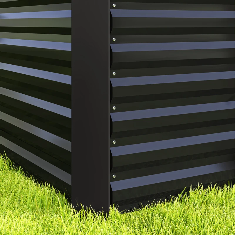 Outsunny Hoogbed 2-delige set, plantenbak, extra diep, metaal, 120 x 60 x 60 cm Donkergrijs