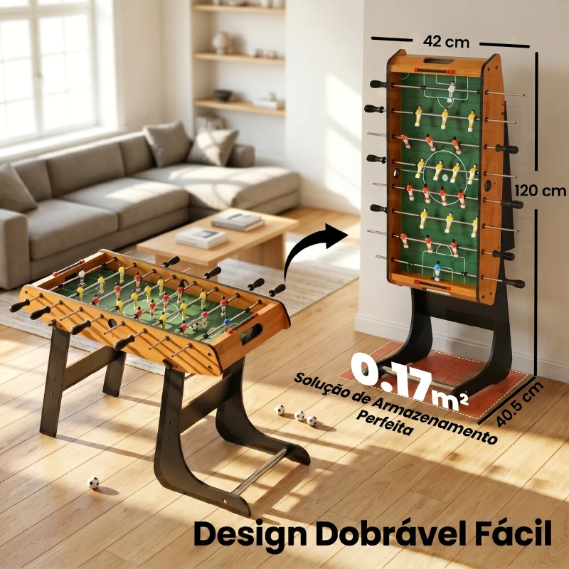 HOMCOM Mesa de Matraquilho Dobrável Matraquilho com 22 Jogadores e 2 Placares para Crianças e Adultos 98x42x62,5 cm Madeira e Preto