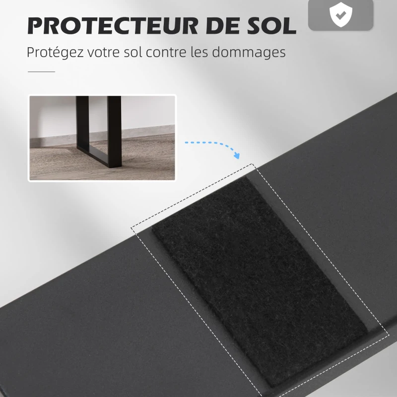 HOMCOM Lot de 2 pieds rectangulaires en acier noir pour table - hauteur 72 cm - design contemporain