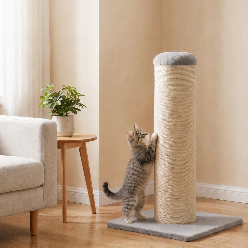 PawHut Cat Scratching Post, 76cm Tall Scratch Post for Indoor Kittens, Cat Scratcher with Stable Base