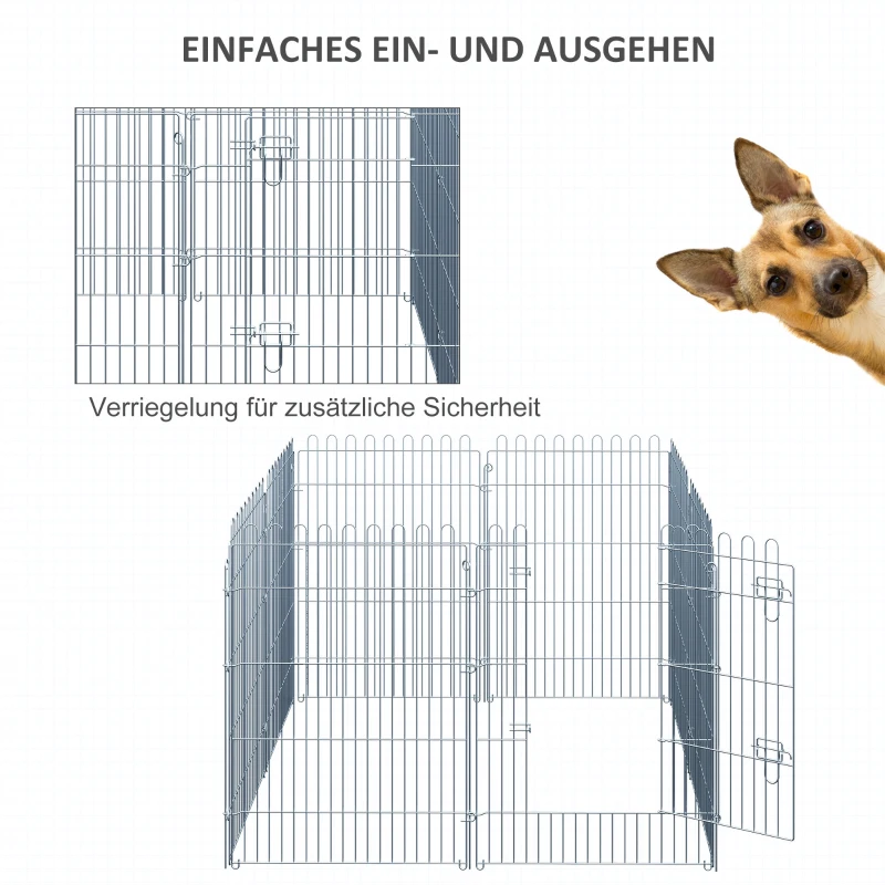 PawHut ren puppy-uitloop box puppyraster 8-delig | Aosom.de