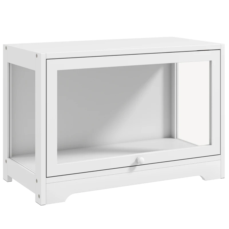 HOMCOM Vitrina Expositora para Colecciones con Puerta Abatible de Acrílico para Figuras de Decoración 59x30x40 cm Blanco