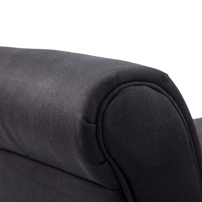 HOMCOM Panca Fondo Letto Imbottita con Braccioli Arrotolati, 102x35x51cm, Nero
