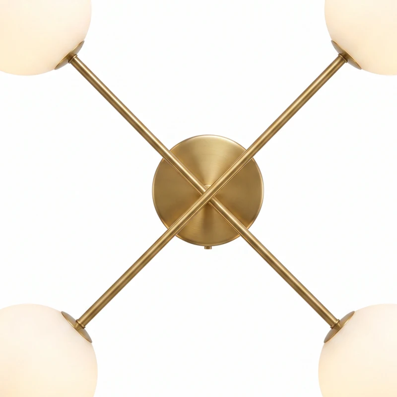 HOMCOM Moderne hanglamp met 4 bolkappen, in hoogte verstelbaar en 350° draaibaar, wit