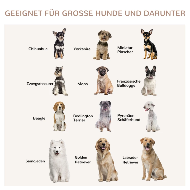 Pawhut hondenkooi huisdierkooi voor grote honden hondenhok tafeloppervlak wit(m-4)