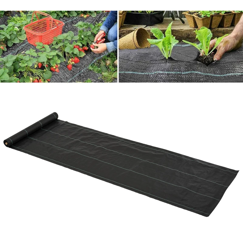 Outsunny Malla Antihierbas Malla Geotextil 1x50 m Malla de Jardín contra Malas Hierbas 100 g/m² Rollo de Malla Antimaleza Negro