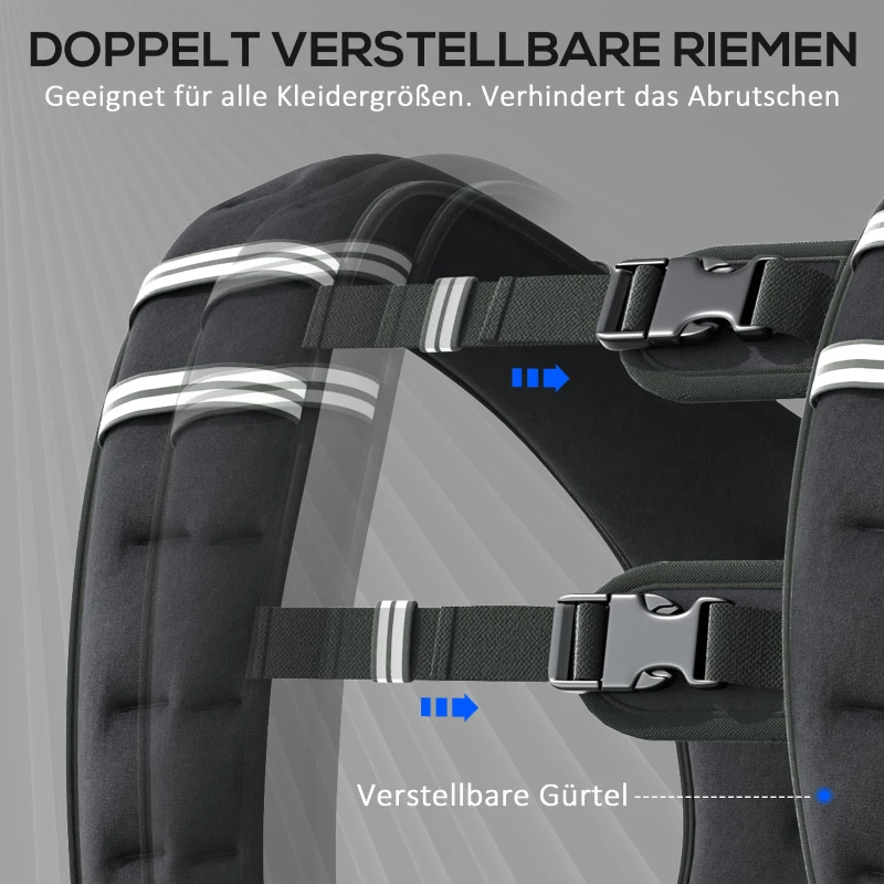 HOMCOM Gewichtsweste 5 KG / 8 KG / 10 KG verstellbare Trainingsweste mit herausnehmenbar Gewichten Laufweste Damen Herren für Muskelaufbau Krafttraining, Laufen, Fitness, Cross Training