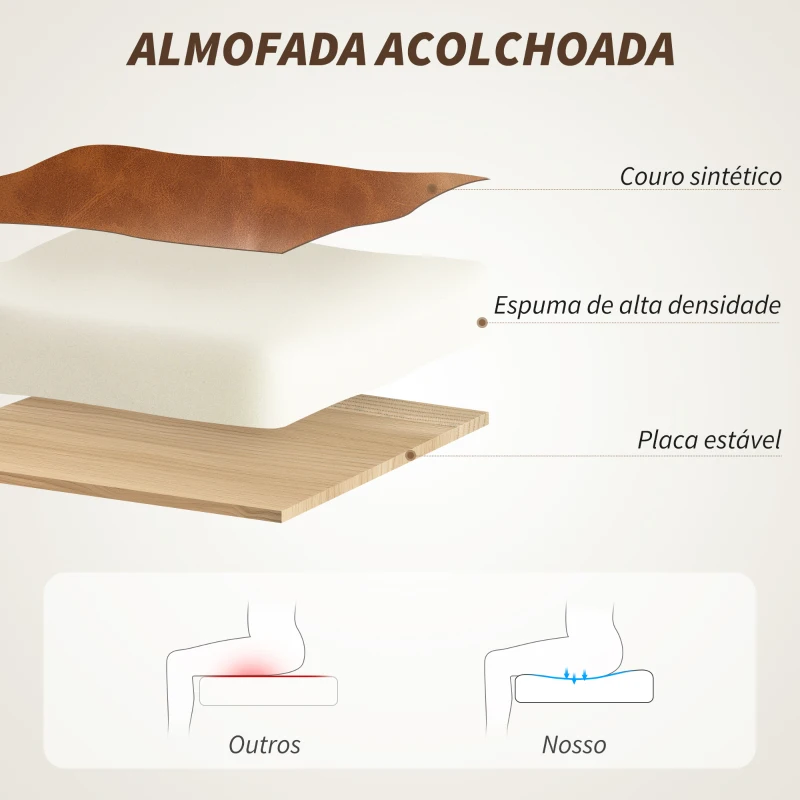 HOMCOM Cadeira de Escritório Giratória com Altura Ajustável Função Basculante e Encosto de Vime Sintético 60x55,5x82-90 cm Marrom