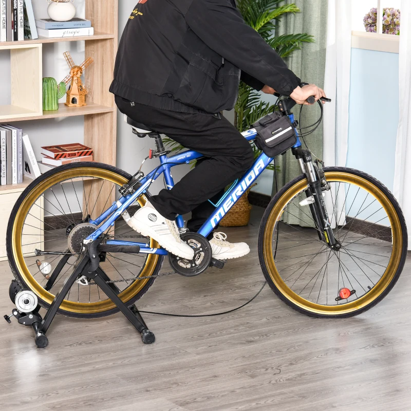 HOMCOM Foldable Indoor Bike Trainer Stationary Workout Stand, Suitable for 26"-28" or 650C, 700C Bike Tyres