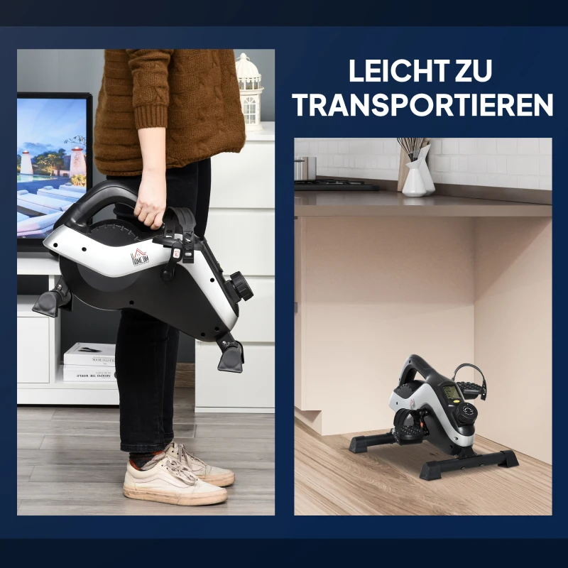 HOMCOM Mini Thuistrainer Pedaletrainer voor Beentraining Pedal-Trainer met Bevestigingsriem Antislipmat