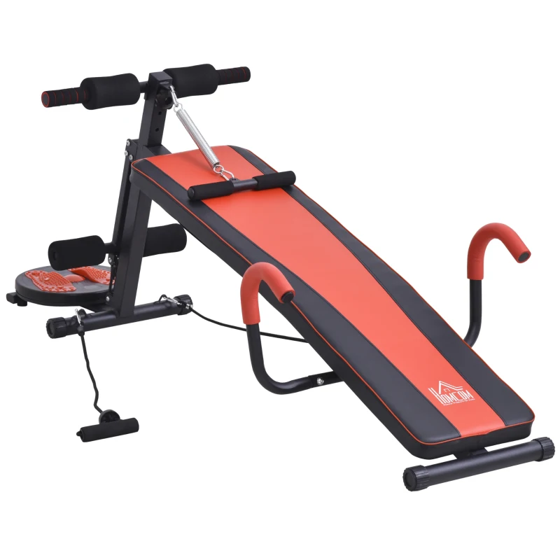 HOMCOM Sit-up buiktrainer trainingsbank fitnessbank in hoogte verstelbaar