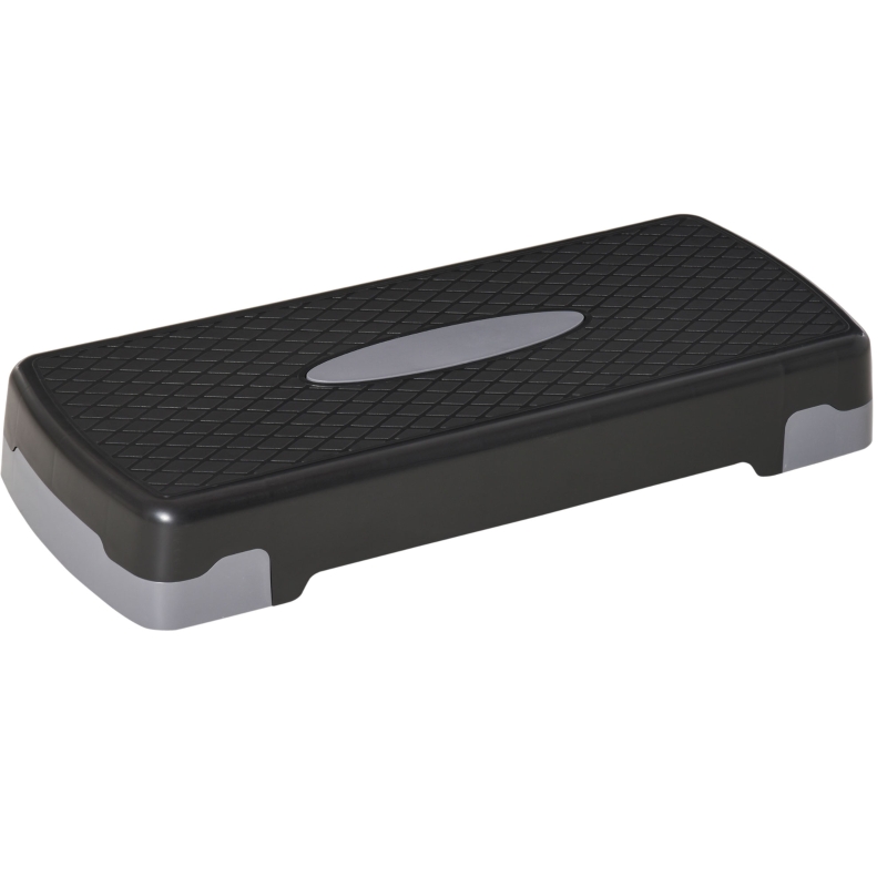 HOMCOM Stepboard aerobic fitness stepper hometrainer in hoogte verstelbaar sport zwart
