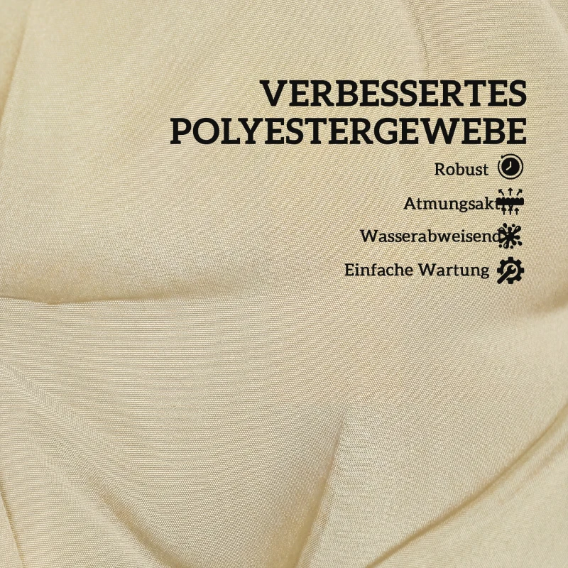 Outsunny Outdoor zitkussen met rugleuning en banden, waterafstotende kussens voor binnen en buiten, beige
