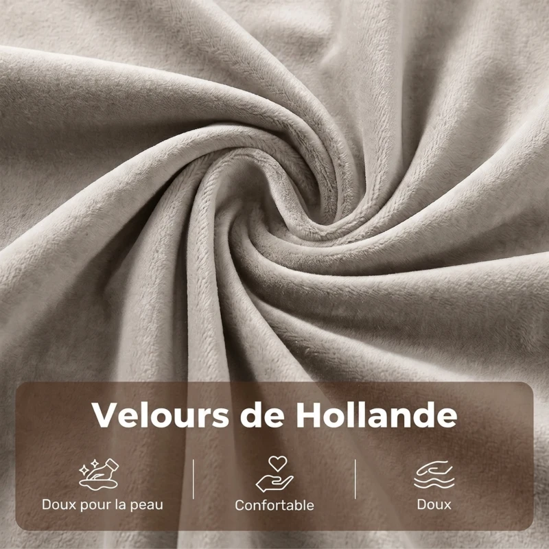 HOMCOM Canapé Convertible 2 Places 3 en 1, Canapé-Lit Clic Clac en Velours Hollandais, Dossier Réglable, 2 Oreillers, Beige