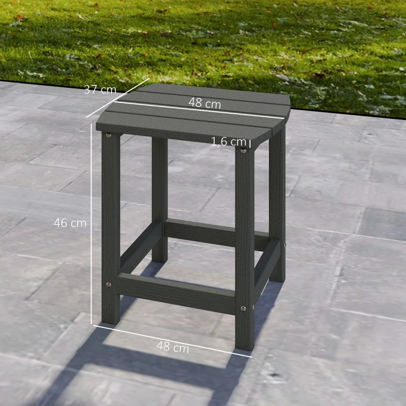Outsunny Tuintafel, weerbestendig balkontafel van HDPE, eettafel outdoor campingtafel voor tuin terras balkon 48x37x46 cm grijs