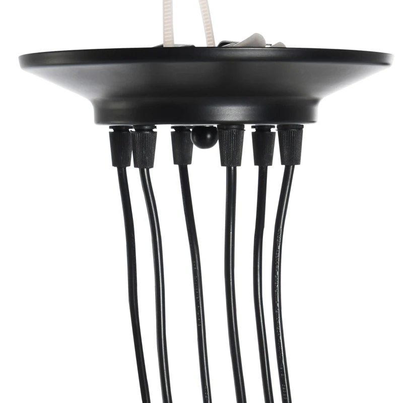 HOMCOM plafondlamp kroonluchter met 6 verstelbare armen 6 lampen in spinvorm