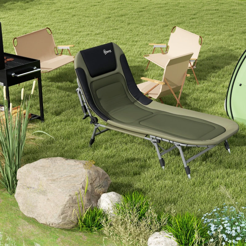 Outsunny Campingliege Campingbett Feldbett, 200 x 85 x 40-55 cm, Grün