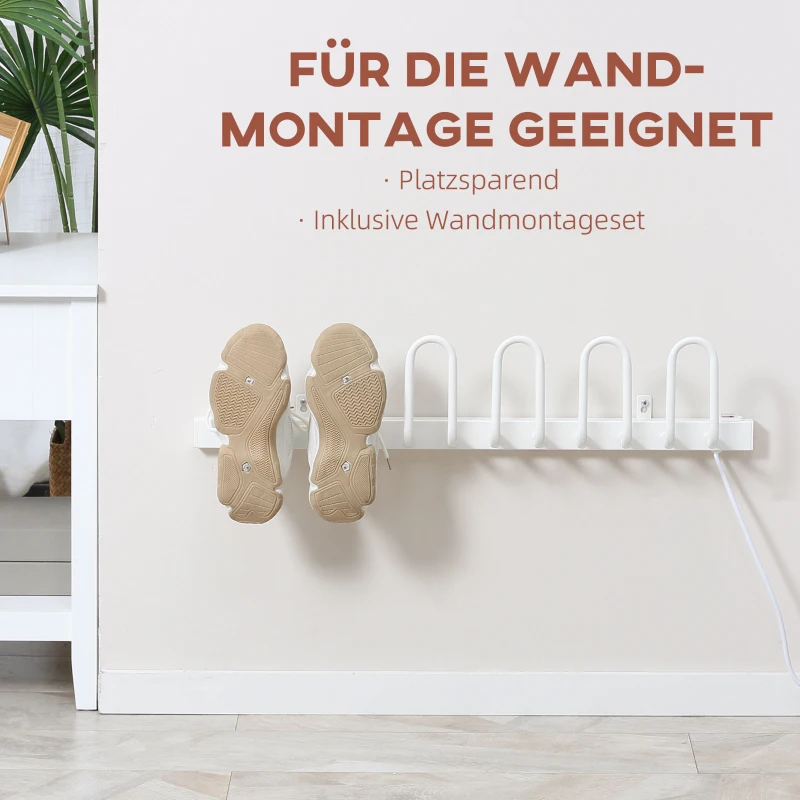 HOMCOM 60 W elektrische schoenendroger voor 3 paar schoenen, huishoudelijk aan de muur(m-6)