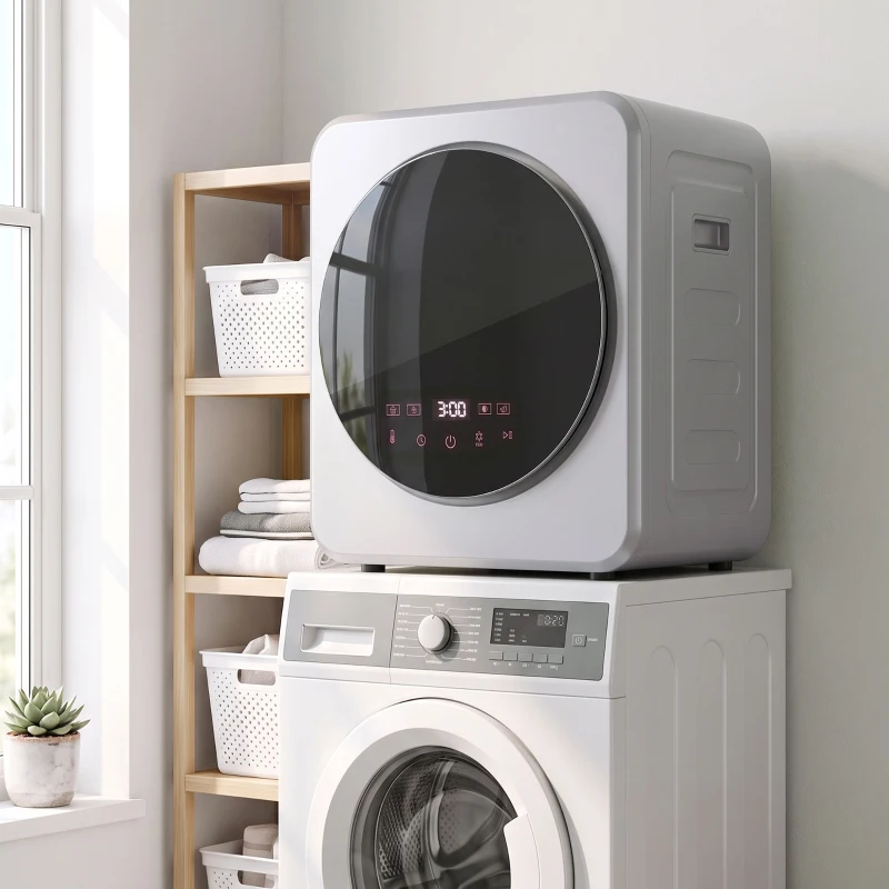 HOMCOM Vented Tumble Dryer, 4 kg Front Tumble Dryer with Stainless Steel Tub, 800W Compact Freestanding, Silver