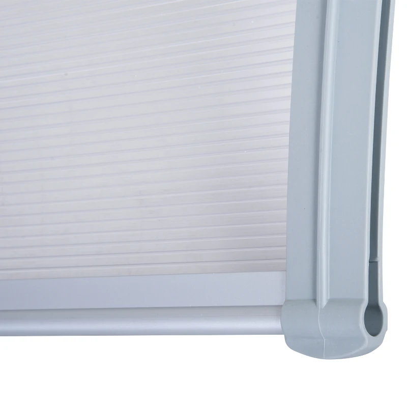 Outsunny Pensilina da Esterno 140x70x21 cm in Plastica e Alluminio per Balconi, Porte e Finestre, Grigio